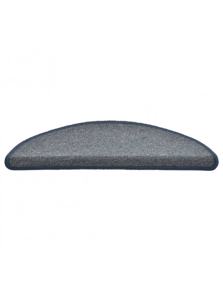 Tappetini per Scale 15 pz Grigio Chiaro e Blu 56x17x3 cm