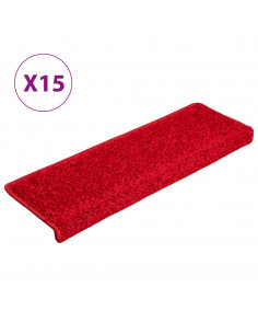 Tappetini per Scale 15 pz 65x21x4 cm Rosso 2
