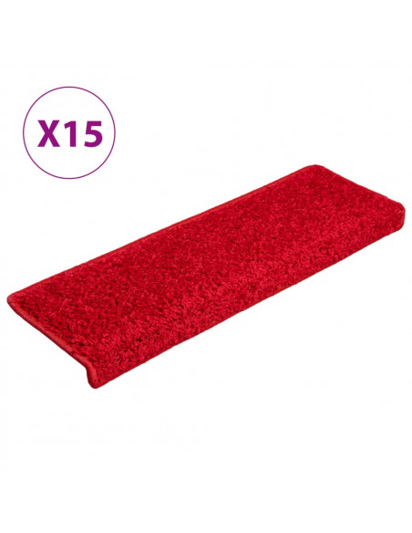 Tappetini per Scale 15 pz 65x21x4 cm Rosso