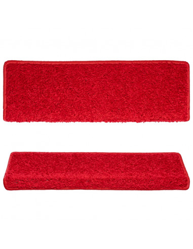 Tappetini per Scale 15 pz 65x21x4 cm Rosso