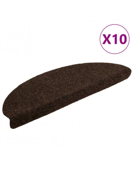 Tappetini Adesivi per Scale 10 pz Marroni 65x21x4 cm Agugliati