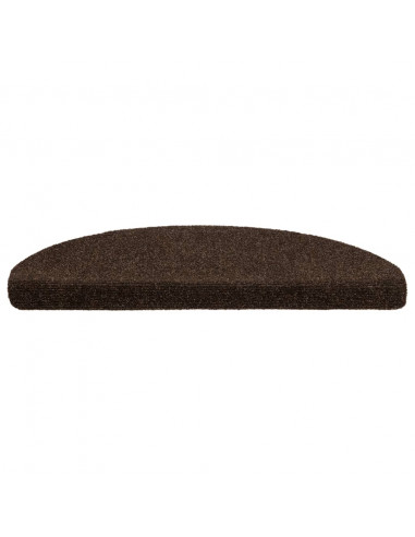Tappetini per scale autoadesivi 10 pz 65x21x4 cm marrone semicircolari grandi