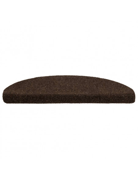 Tappetini per scale autoadesivi 10 pz 65x21x4 cm marrone semicircolari grandi