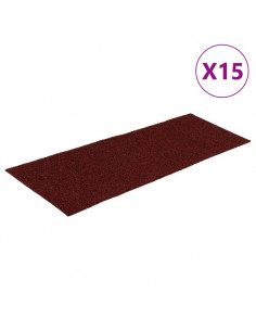 Tappeti Adesivi Rettangolari per Scale 15 pz 60x25 cm Rossi 2