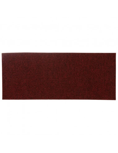 Tappetini per scale autoadesivi 15 pz 60x25 cm Bordeaux Rosso Rettangolari