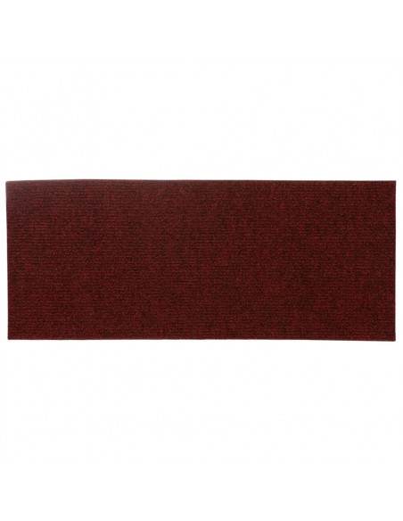 Tappetini per scale autoadesivi 15 pz 60x25 cm Bordeaux Rosso Rettangolari