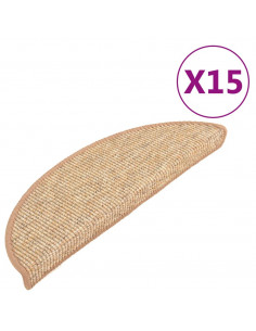 Tappeti Adesivi per Scale 15 pz 56x17x3 cm Nocciola 2