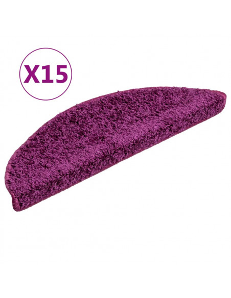 Tappetini per Scale 15 pz Viola 56x17x3 cm