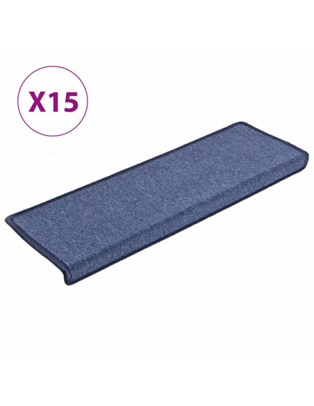 Tappetini per Scale 15 pz 65x21x4 cm Blu