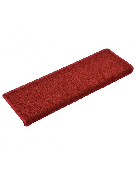 Tappetini per Scale 15 pz 65x21x4 cm Rosso