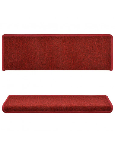 Tappetini per Scale 15 pz 65x21x4 cm Rosso