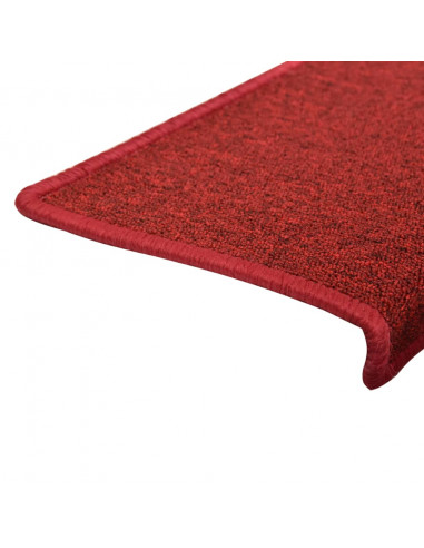 Tappetini per Scale 15 pz 65x21x4 cm Rosso