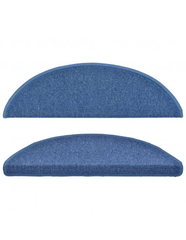 Tappetini per scale 10 pz 56x17x3 cm blu semicircolari