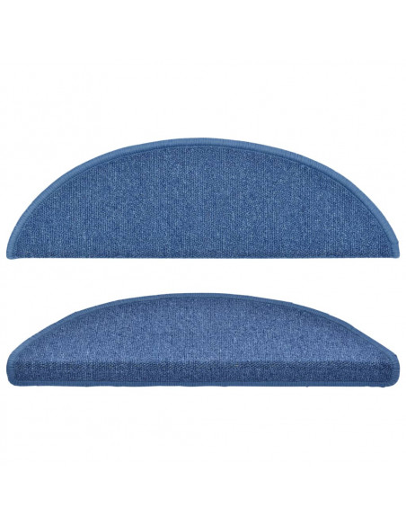 Tappetini per scale 10 pz 56x17x3 cm blu semicircolari