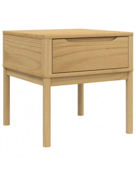 Tavolo per Lampada FLORO 55x55x54 cm Marrone Cera Legno di Pino