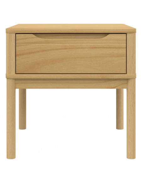 Tavolo per Lampada FLORO 55x55x54 cm Marrone Cera Legno di Pino