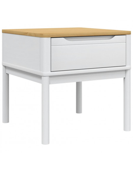 Tavolo per Lampada FLORO Bianco 55x55x54 cm Legno di Pino