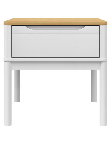 Tavolo per Lampada FLORO Bianco 55x55x54 cm Legno di Pino