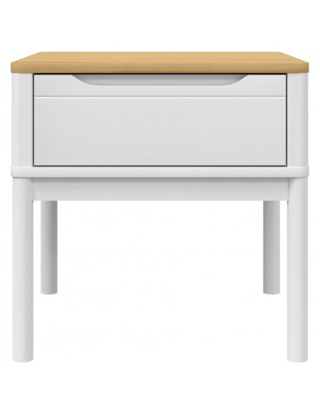 Tavolo per Lampada FLORO Bianco 55x55x54 cm Legno di Pino