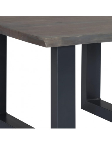 Tavolino da Salotto con Bordi Vivi 60x60x40 cm Massello Acacia