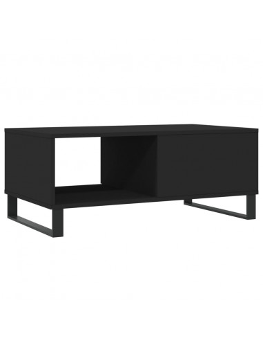 Tavolino da Salotto Nero 90x50x36,5 cm in Legno Multistrato