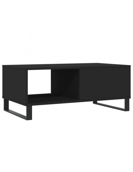 Tavolino da Salotto Nero 90x50x36,5 cm in Legno Multistrato