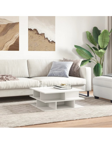 Tavolino da Salotto Bianco 70x70x29 cm in Legno Multistrato