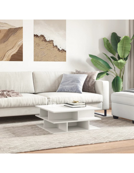 Tavolino da Salotto Bianco 70x70x29 cm in Legno Multistrato