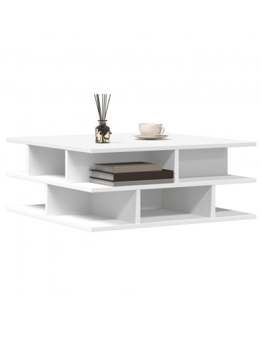 Tavolino da Salotto Bianco 70x70x29 cm in Legno Multistrato
