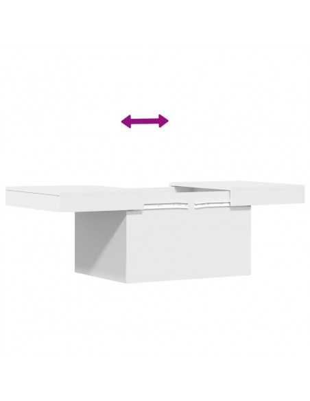 Tavolino da Salotto Bianco 80x55x40 cm in Legno Multistrato
