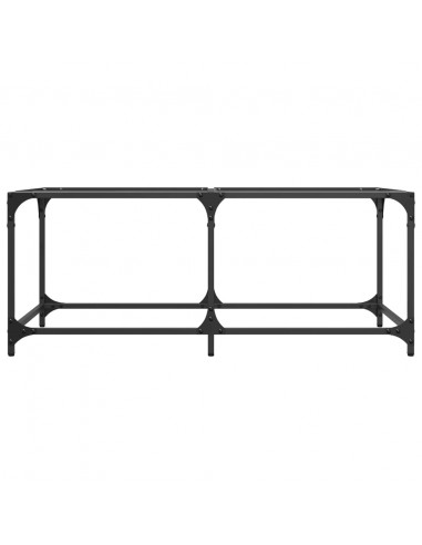 Tavolini con Piano Vetro Trasparente 2 pz 98,5x50x40 cm Acciaio