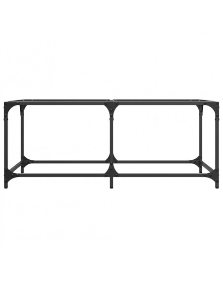 Tavolini con Piano Vetro Trasparente 2 pz 98,5x50x40 cm Acciaio