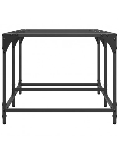 Tavolini con Piano Vetro Trasparente 2 pz 98,5x50x40 cm Acciaio