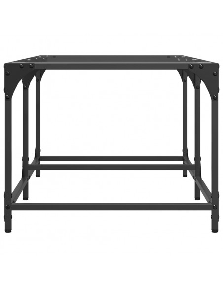 Tavolini con Piano Vetro Trasparente 2 pz 98,5x50x40 cm Acciaio