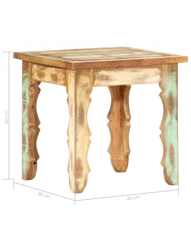 Tavolino da Salotto 40x40x40 cm in Legno Massello di Recupero