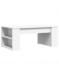 Tavolino da Salotto Bianco 102x55x42 cm in Legno Multistrato 2