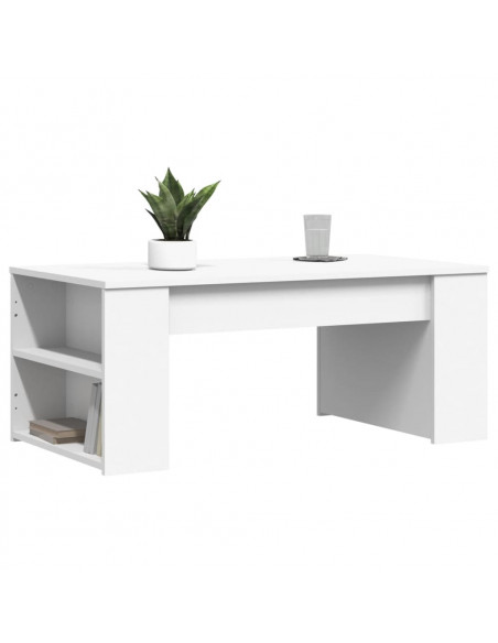 Tavolino da Salotto Bianco 102x55x42 cm in Legno Multistrato