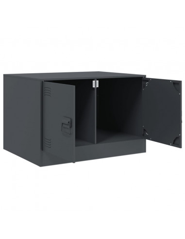 Tavolino da Salotto Antracite 67x50x44 cm in Acciaio