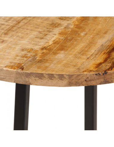 Tavolino da Salotto 35x35x45 cm Legno Massello Mango e Ferro