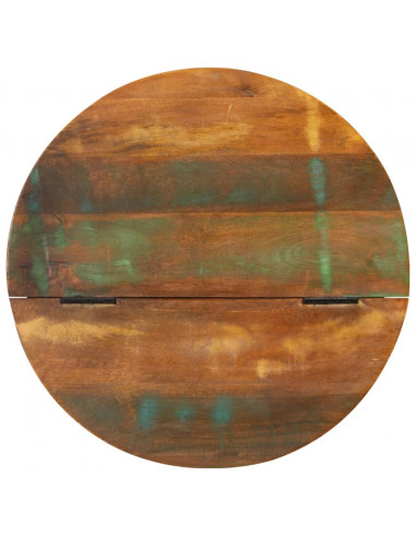 Tavolino da Salotto Bianco 50x27 cm Legno Massello di Recupero