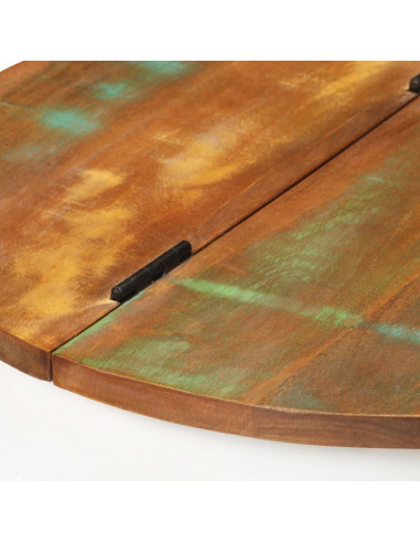 Tavolino da Salotto Bianco 50x27 cm Legno Massello di Recupero