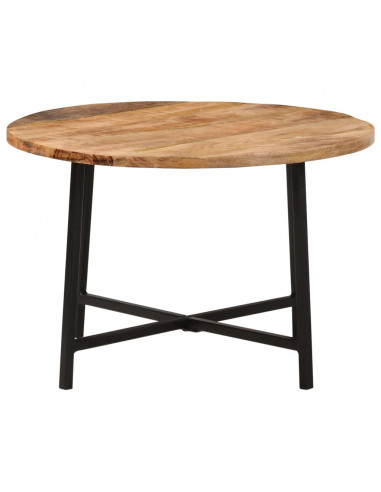 Tavolino da Salotto 54x54x35 cm Legno Massello Mango e Ferro