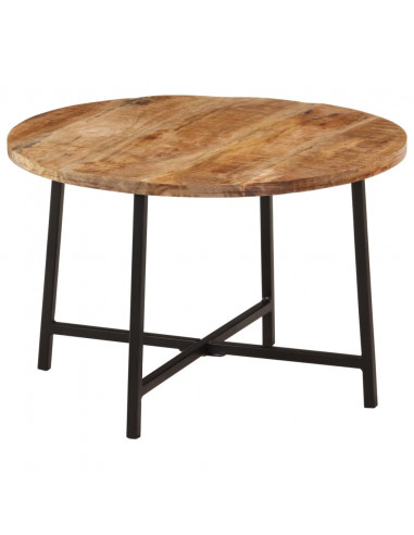 Tavolino da Salotto 54x54x35 cm Legno Massello Mango e Ferro