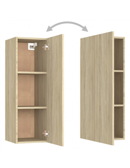 Set di Mobili TV 4 pz Rovere Sonoma in Legno Multistrato