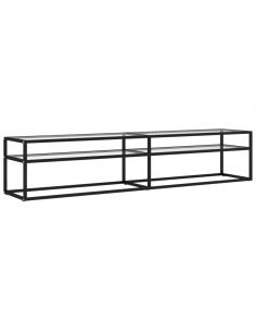 Mobile Porta TV Trasparente 200x40x40,5 cm in Vetro Temperato 2