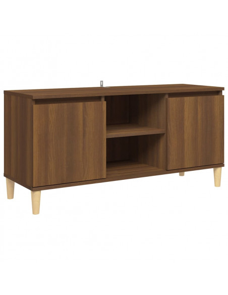 Mobile TV Gambe in Legno Marrone Rovere 103,5x35x50 cm