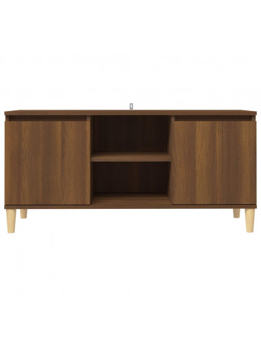 Mobile TV Gambe in Legno Marrone Rovere 103,5x35x50 cm