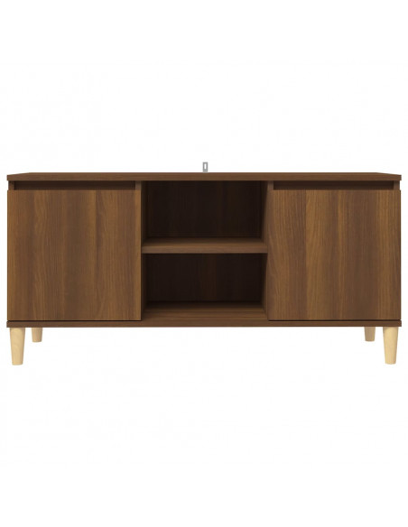 Mobile TV Gambe in Legno Marrone Rovere 103,5x35x50 cm