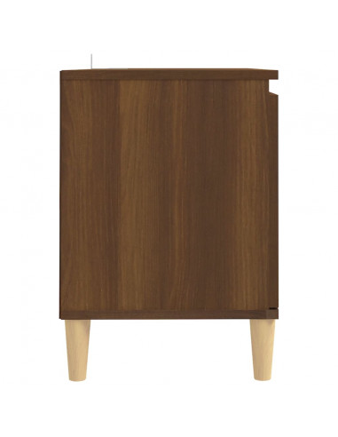 Mobile TV Gambe in Legno Marrone Rovere 103,5x35x50 cm