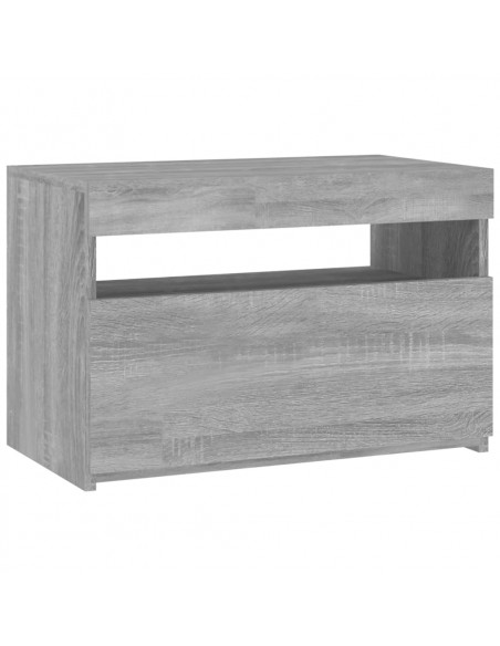 Mobile Porta TV con Luci LED Grigio Sonoma 60x35x40 cm